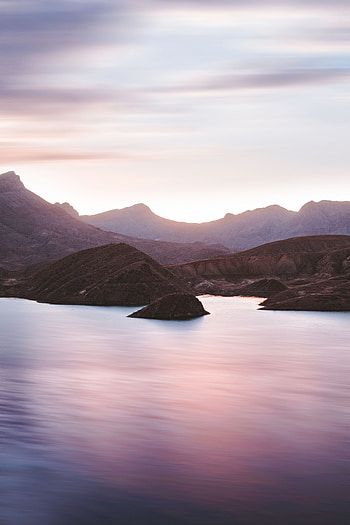Nature, Mountains, Shore, Bank, Island, Bay, Iran HD phone wallpaper