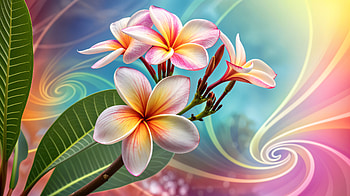 Vibrant Plumeria: Stunning Ultra, plumeria, flower, nature, colorful, botanical HD wallpaper