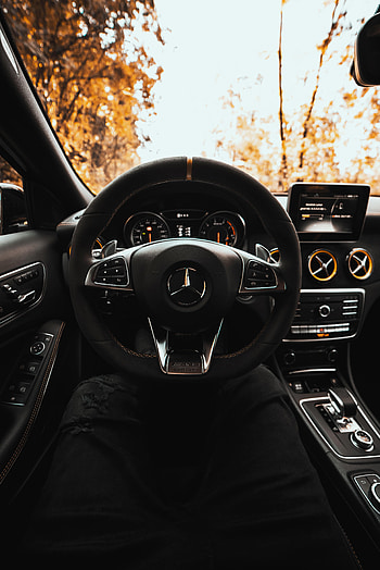 Cars, Car, Machine, Mercedes, Steering Wheel, Rudder, Salon HD phone wallpaper
