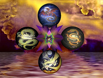 DRAGON BALLS, dragons, balls, float, water HD wallpaper
