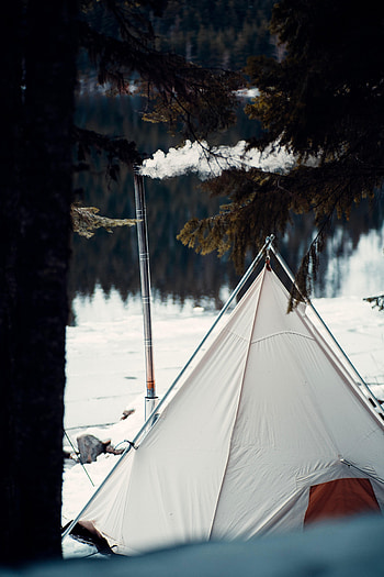 Nature, Smoke, Tent, Campsite, Camping HD phone wallpaper