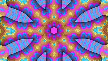 Blue and Pink 3D Kaleidoscope, Abstract, kaleidoscope HD wallpaper