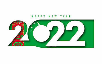 Happy New Year 2022 Turkmenistan, white background, Turkmenistan 2022, Turkmenistan 2022 New Year, 2022 concepts, Turkmenistan, Flag of Turkmenistan HD wallpaper