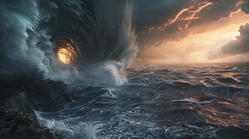 Stormy Ocean Hurricane, hurricane, ocean storm, tsunami HD wallpaper