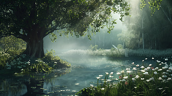Serene Pond Nature, calm, pond, nature, relaxing, landscape HD wallpaper