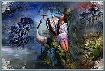 THE MAGIC FLUTE, FLUTE, FEMALE, SCENERY, BIRD HD wallpaper