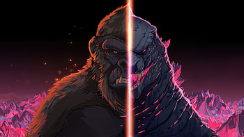 Godzilla X Kong The New Empire Artwork, godzilla-x-kong-the-new-empire, movies, 2024-movies, kong, artwork HD wallpaper