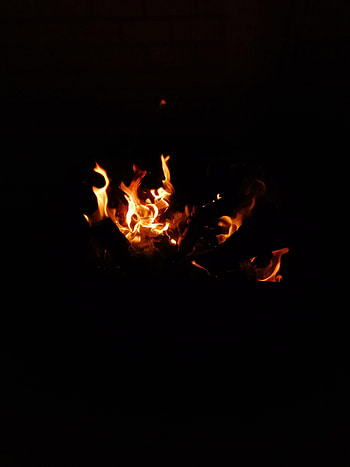 Fire, Bonfire, Dark, Flame, Sparks HD phone wallpaper