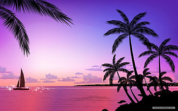 Sunset, abstract, painting, art, , beach HD wallpaper