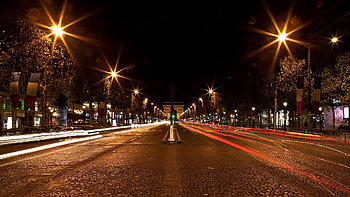 germany, street, gates, night, city lights HD wallpaper