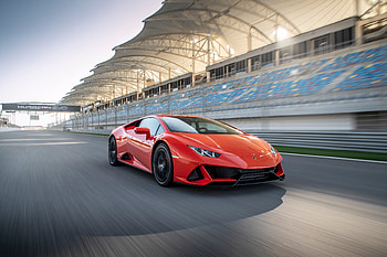 2019 Lamborghini Huracan EVO, red sports car, front HD wallpaper