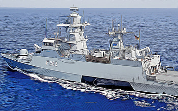 Erfurt, F262, , German frigate, vector art, Erfurt drawing, creative art, Erfurt art, vector drawing, abstract ships, ships drawings, German Navy, Erfurt F262, FGS Erfurt HD wallpaper