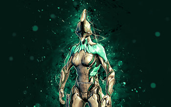 Nyx, turquoise grunge background, Warframe, RPG, Warframe characters, Nyx Build, vortex, Warframe Builds, Nyx Warframe HD wallpaper