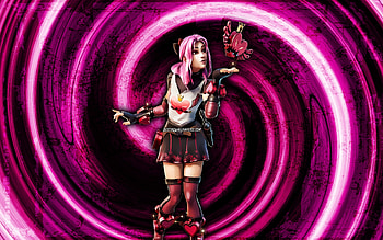 Lovely, purple grunge background, Fortnite, vortex, Fortnite characters, Lovely Skin, Fortnite Battle Royale, Lovely Fortnite HD wallpaper