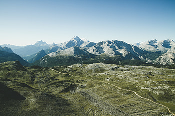 Nature, Grass, Sky, Mountains, Vertex, Top HD wallpaper