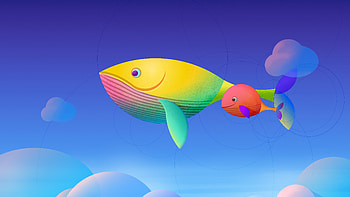 Flying Whale HD wallpaper