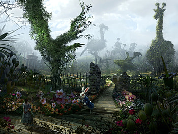 Cartoon, Art, Tails, Alice In Wonderland HD wallpaper