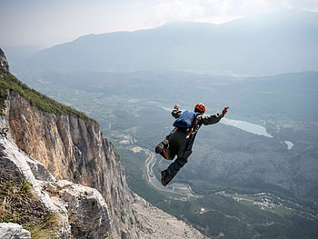 Monte Brento, BASE Jumping HD wallpaper