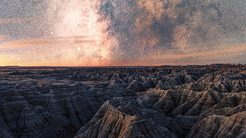 Milky Way Above Badlands National , milky-way, nature, sky HD wallpaper