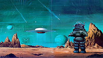 Forbidden Planet poster Robby the Robot science fiction film HD wallpaper