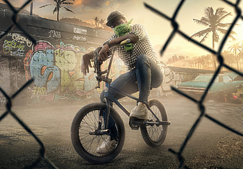 Grand Theft Auto: San Andreas, video game, man on cycle HD wallpaper