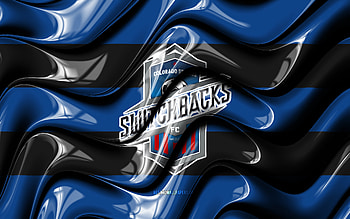 Colorado Springs Switchbacks flag, , blue and black 3D waves, USL, american soccer team, Colorado Springs Switchbacks logo, football, soccer, Colorado Springs Switchbacks FC HD wallpaper