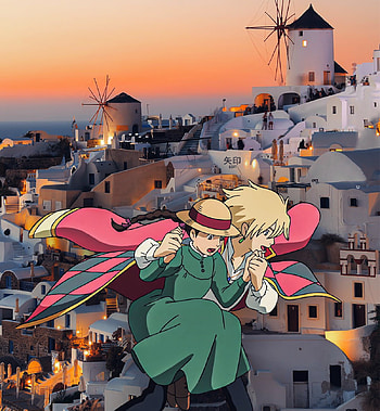 Howl's moving castle, anime, animebackgrounds, hauru, sophie, anime, movingcastle HD phone wallpaper