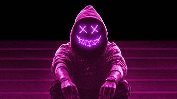 Neon Glowing Guy, neon, hoodie, artist, artwork, digital-art HD wallpaper
