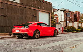 2021, Chevrolet Camaro SS, rear view, exterior, red sports coupe, new red Camaro SS, American sports cars, Chevrolet HD wallpaper