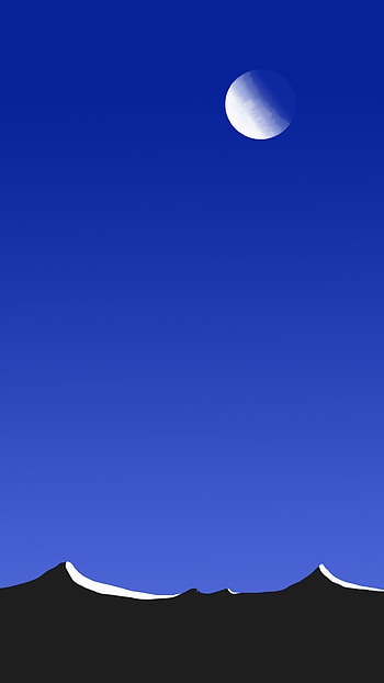Mountain at Night with Moon, night, sky, moon, mountain, artistic, landscape HD phone wallpaper