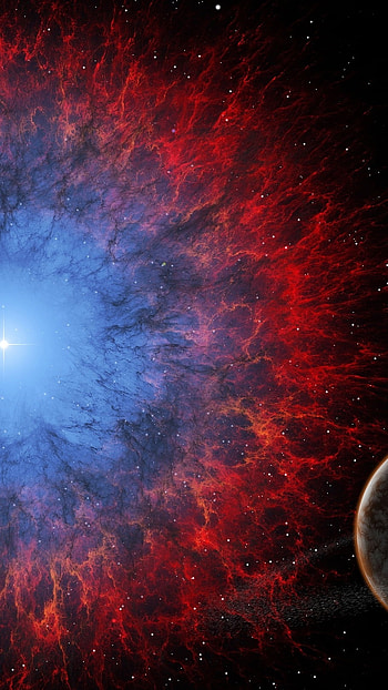 Blue And Red, Space HD phone wallpaper