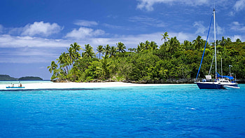 Tonga travels, Nuku Vavau, Ocean paradise, Green palms HD wallpaper