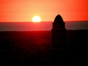 Cuba Sunset, building, sky, sun, sunset HD wallpaper