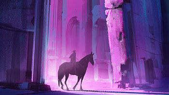 Horse Rider Walking From Gate , horse, warrior, artist, artwork, digital-art, artstation HD wallpaper