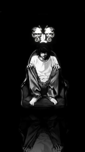 Death Note, Sitting On Chair, Black Theme HD phone wallpaper