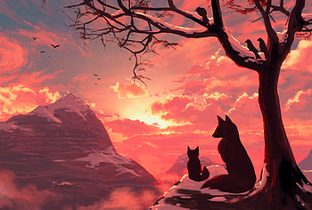 Alone Time With Friend, alone, artist, artwork, digital-art, deviantart HD wallpaper