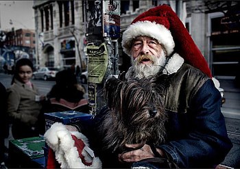 Everyday Santa, building, people, woman, man HD wallpaper