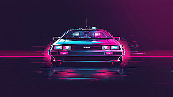 Dmc , delorean, cars, synthwave, artist, artwork, digital-art HD wallpaper