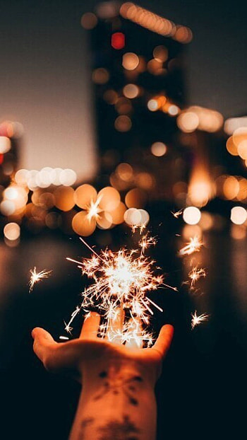 Happy New Year, Sparkles Yellow HD phone wallpaper