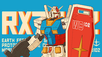 Gundam, electric blue, art HD wallpaper