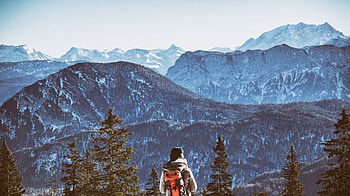 Nature, Mountains, Backpack, Rucksack, dom, Tourist HD wallpaper