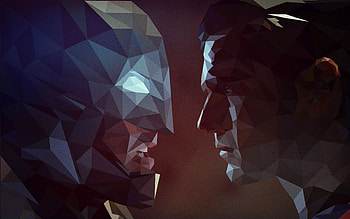 Superman And Batman Low Poly, wonder-woman, superman, batman, superheroes, artwork, behance HD wallpaper