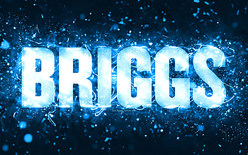 Happy Birtay Briggs, , blue neon lights, Briggs name, creative, Briggs Happy Birtay, Briggs Birtay, popular american male names, with Briggs name, Briggs HD wallpaper