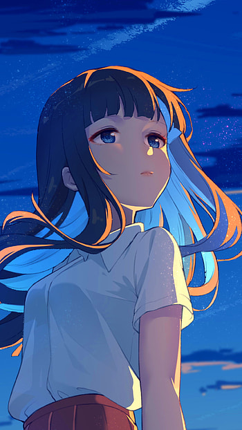 Blue Hour Gaze — Anime Girl , Anime, girl, anime girl HD phone wallpaper