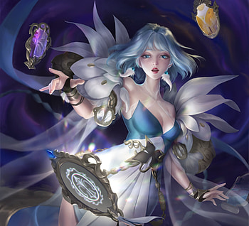 Fantasy girl, blue, fantasy, cc, ccart, girl, c c HD wallpaper