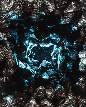 Stones, Rocks, 3D, Glow, Cave HD phone wallpaper