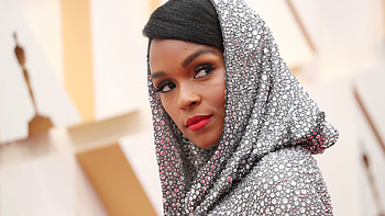 Janelle Monae Oscars makeup red lips HD wallpaper