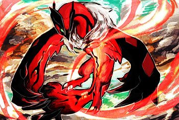 Yveltal, anime, red, manga, pokemon HD wallpaper