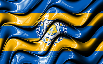 Ismaily SC flag, , yellow and blue 3D waves, EPL, egyptian football club, football, Ismaily SC logo, Egyptian Premier League, soccer, Ismaily FC HD wallpaper