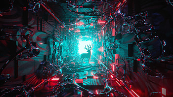 Art, Shine, Light, 3D, Deer, Tunnel HD wallpaper
